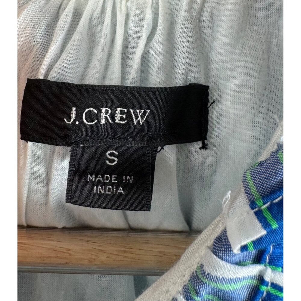 J.Crew Tiered Cotton Dobby ruffle dress cape‎ stripe preppy sz S - Picture 3 of 10